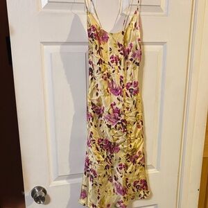 Victoria's Secret Yellow and Purple Floral Slip Dress